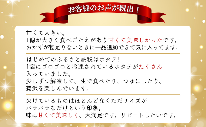 北海道 オホーツク海産 ホタテ 貝柱1.2kg 帆立 ほたて 刺身 玉冷 海鮮 魚介 冷凍 国産 サロマ湖 魚介類 