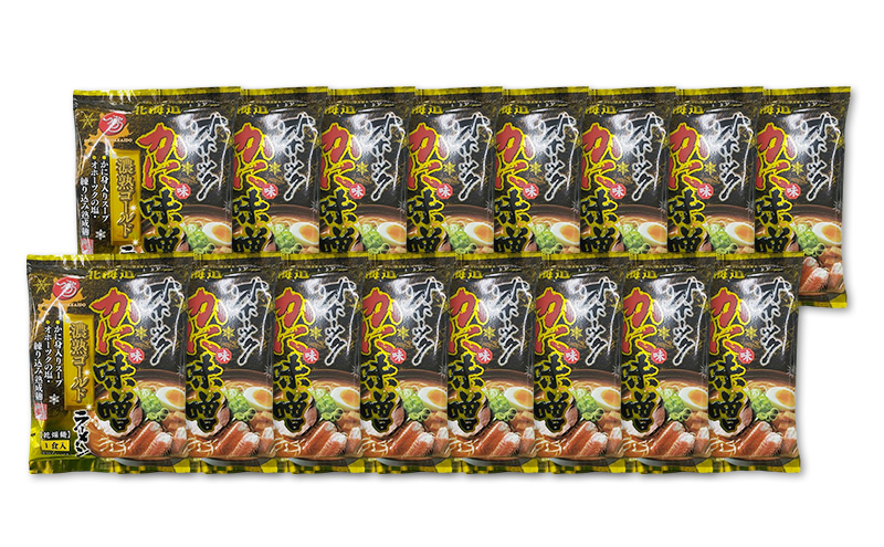 オホーツクのかに味味噌濃熟ゴールドラーメン16袋×1箱 [ラーメン 麺類 味噌味 乾燥麺 つらら ]