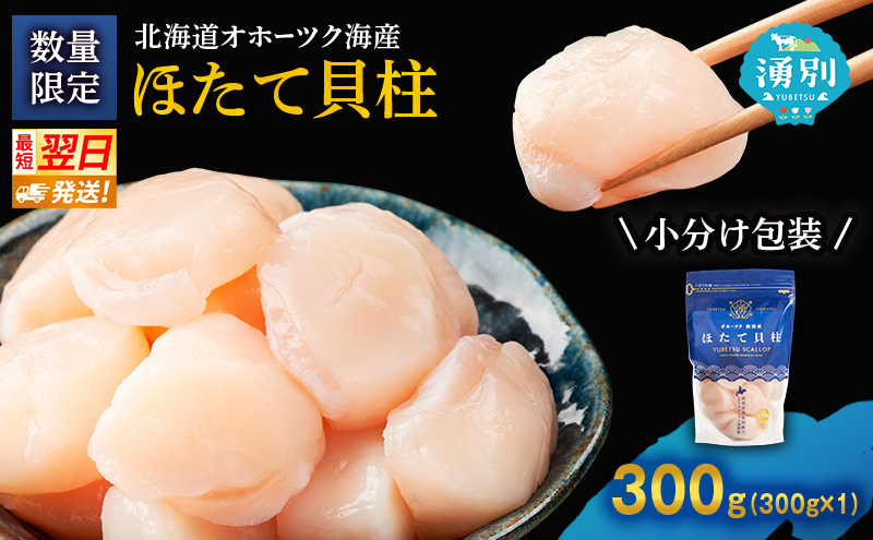 【最短当日発送】北海道オホーツク 湧別沖 ほたて 玉冷小分け パック  300g（300g×1P）【 ホタテ 帆立 ほたて スタンドパック 海鮮 刺身 貝 貝柱 魚介 魚介類 冷凍 北海道 湧別町 】