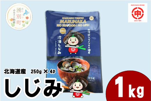 ≪12月22日決済分まで年内配送≫北海道産しじみ１㎏（２５０g×４）　シジミ　貝　魚介類　オホーツク　湧別町　北海道