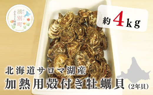 【国内消費拡大求む】北海道サロマ湖産　加熱用殻付き牡蠣貝（2年貝）4kg