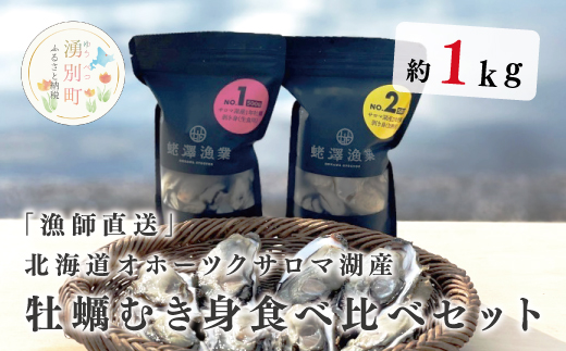 【国内消費拡大求む】『漁師直送』北海道オホーツクサロマ湖産牡蠣　むき身食べ比べ1kgセット