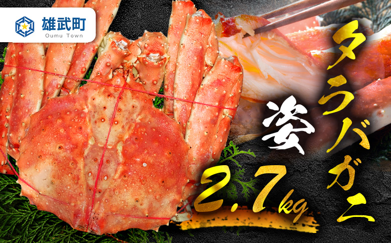《数量限定》北海道オホーツク産 タラバガニ姿　2.7ｋｇ | タラバガニ カニ 蟹 タラバ たらば蟹 海鮮 魚介 海の幸 おつまみ 晩酌 夜ご飯 贅沢 ご褒美 オホーツク産 北海道産　お取り寄せ 北海道 雄武町 雄武【0719301】