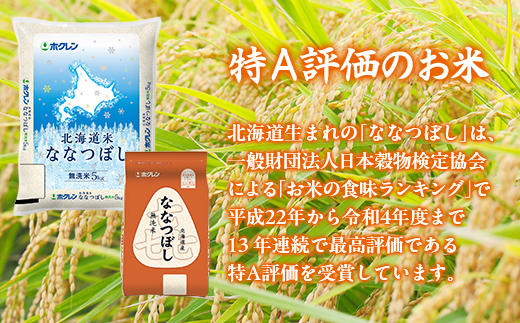 【5ヶ月定期配送】（無洗米10kg）ホクレンななつぼし（5kg×2袋） TYUA147