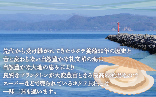 【禁輸に負けない】ホタテ 北海道 豊浦 噴火湾 礼文華 約1kg 帆立 貝柱 2年貝