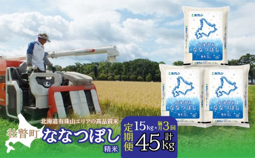 【新米】【令和7年産 隔月3回配送】（精米15kg）ホクレン北海道ななつぼし（5kg×3袋） SBTD099