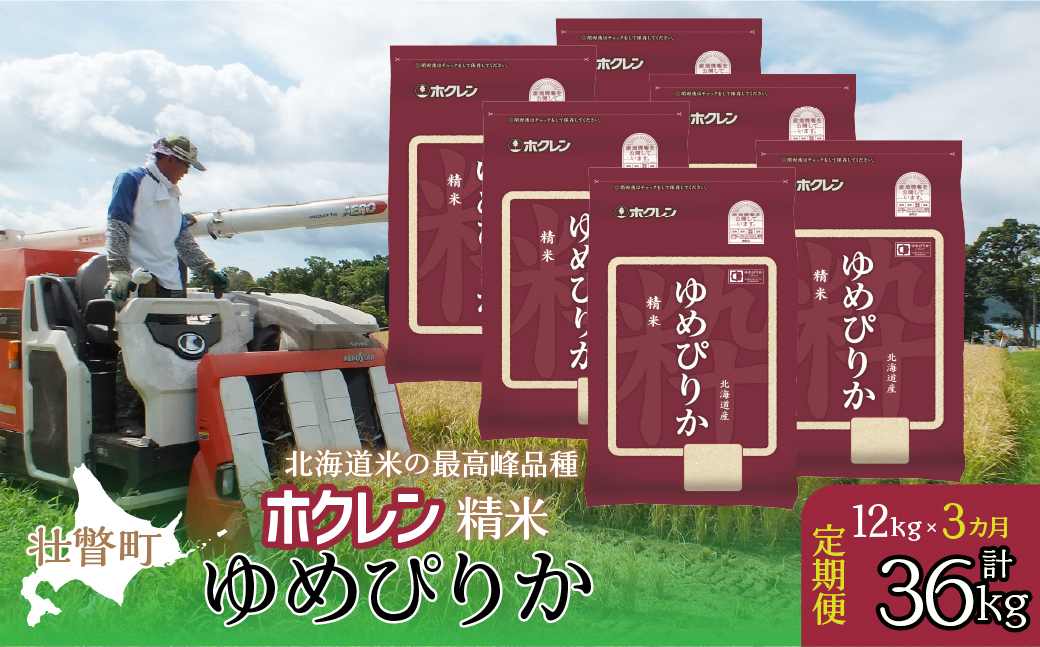 【新米】【令和7年産米】【3ヶ月定期配送】（精米12kg）ホクレンゆめぴりか（2kg×6袋） SBTD169