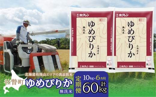 【新米】【令和7年産 6ヶ月定期配送】（無洗米10kg）ホクレンゆめぴりか（無洗米5kg×2袋）SBTD064