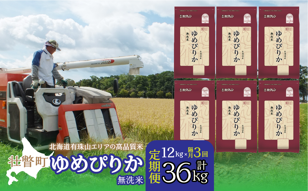 【新米】【令和7年産 隔月3回配送】（無洗米12kg）ホクレンゆめぴりか（無洗米2kg×6袋） SBTD057