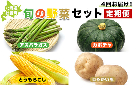 ＜2026年5月下旬よりお届け＞4回お届け！旬の野菜セット【アスパラガス・とうもろこし・カボチャ・じゃがいも】定期便 SBTA045