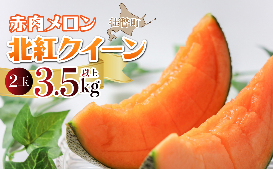 ＜2026年7月上旬よりお届け＞北海道壮瞥産 赤肉メロン「北紅クイーン」2玉入り約3.5kg以上 SBTP013