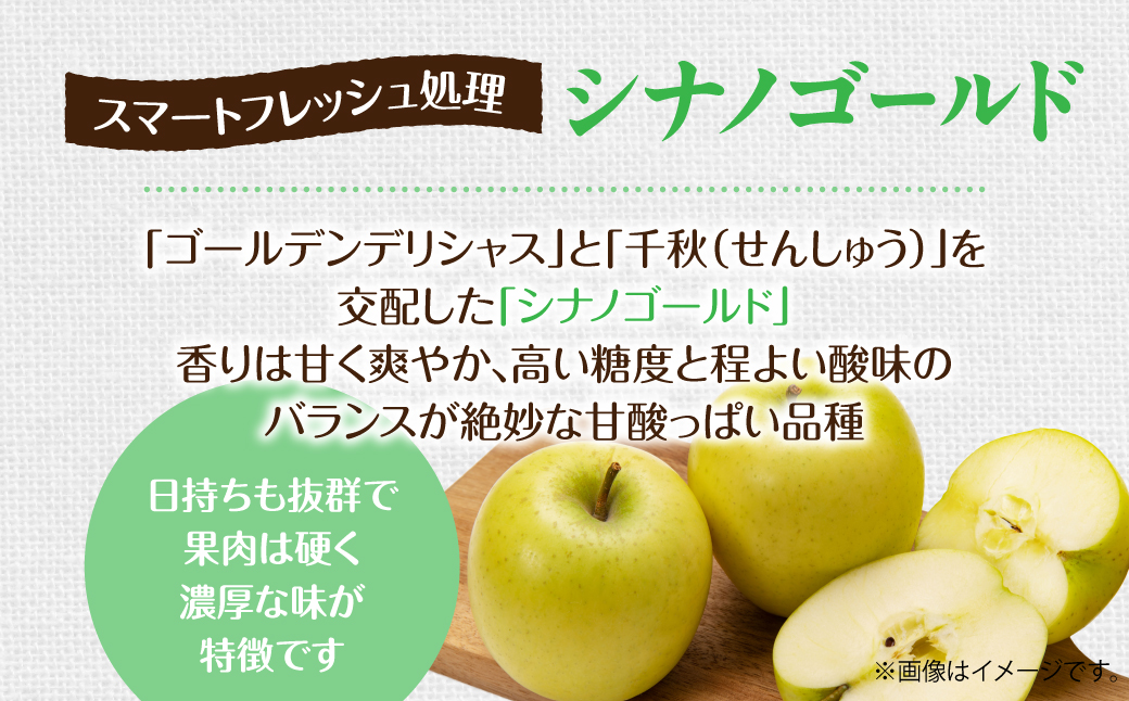 3・4月発送！北海道壮瞥町　りんご(スマートフレッシュ)　品種名「シナノゴールド」8～10玉約3kg　SBTF028