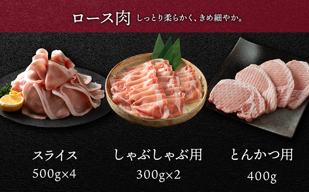 北海道産 白老豚　ロース・肩ロース・挽肉 セット 合計4.1kg BV099