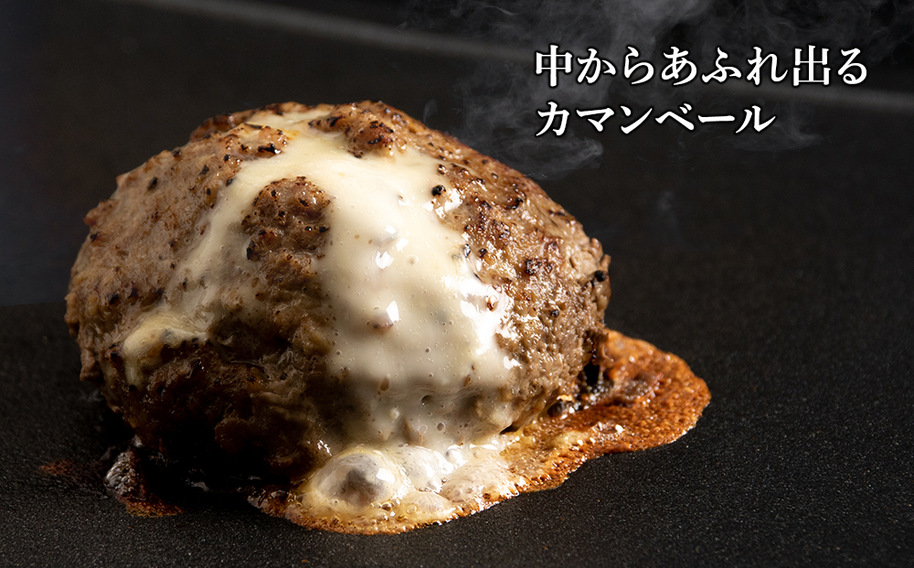 定期便３ヵ月 お楽しみ 北海道産 白老牛 カマンベールチーズハンバーグ 5個セット 冷凍 チーズ イン ハンバーグ