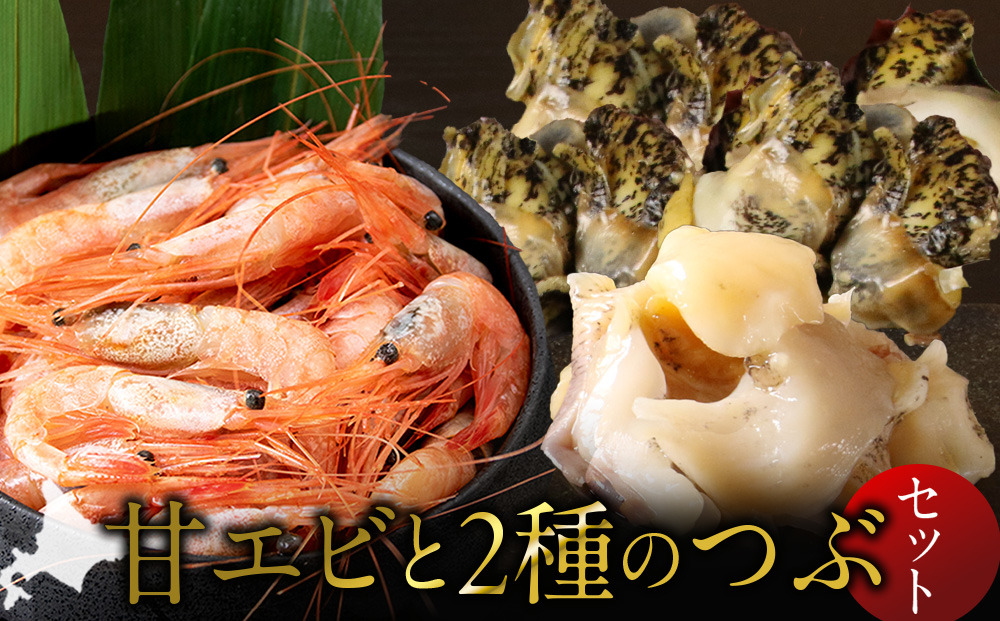 甘エビとつぶ2種セット（甘エビ・真つぶ・灯台つぶ）