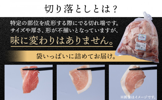 北海道産 白老豚 モモ ウデ 切り落とし3kg 豚肉 冷凍 国産 スライス