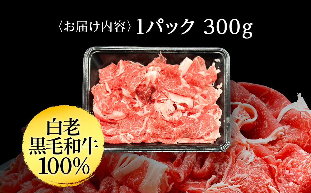 【訳あり】白老産　黒毛和牛　切り落とし　300g×1パック