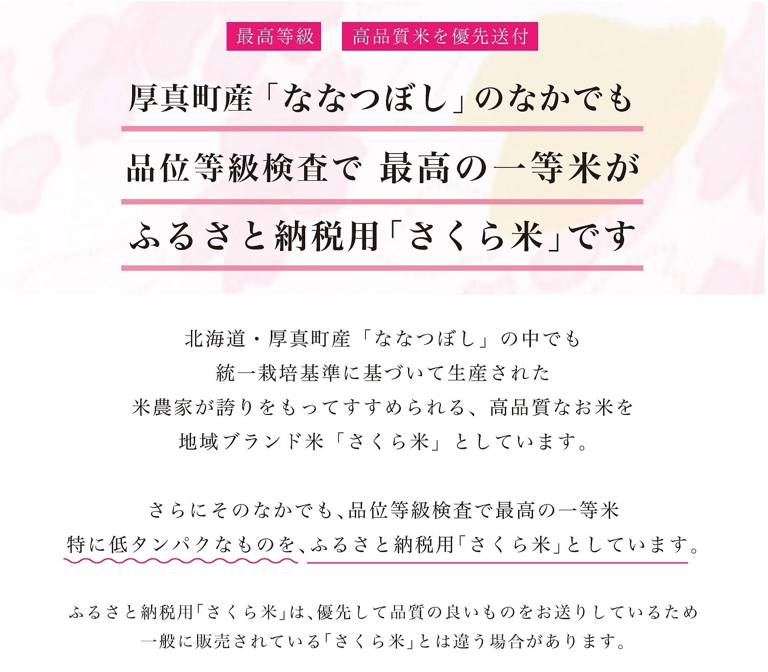 〈令和6年産 新米〉北海道厚真町ブランド米【玄米】さくら米10kg