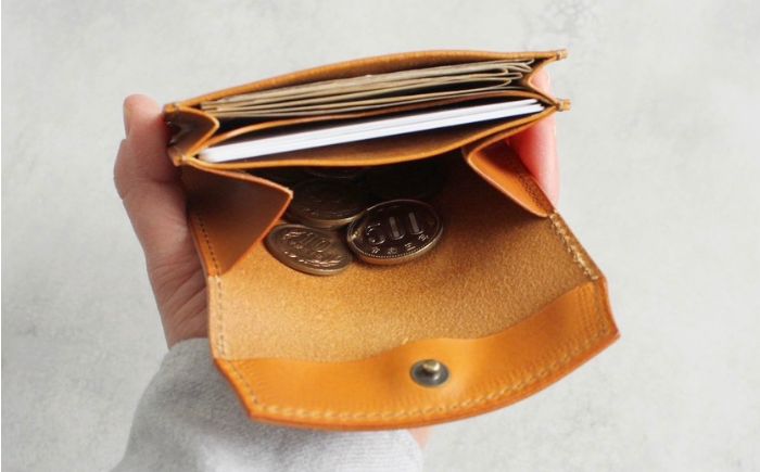 tanikoオリジナル セカンド財布（黒）《厚真町》【Taniko leather】 [AXAP020]