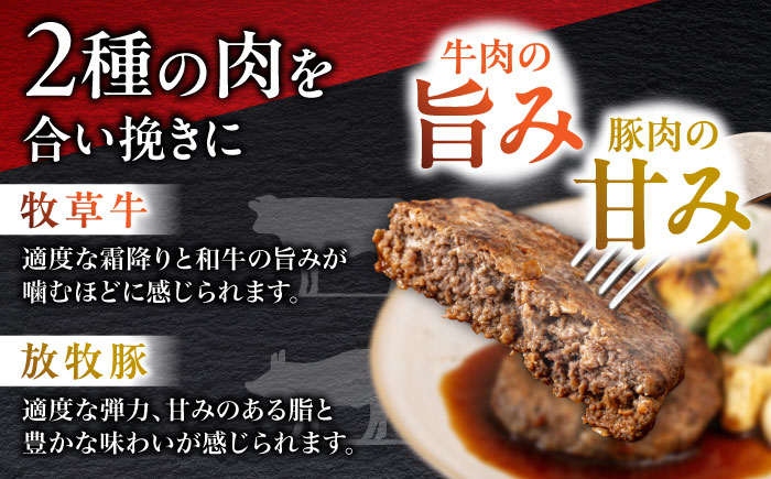 【牧草牛×放牧豚】ハンバーグ 10個【GOODGOOD株式会社】 ハンバーグ 牛肉 豚肉 小分け 冷凍配送 北海道 [AXBP007]
