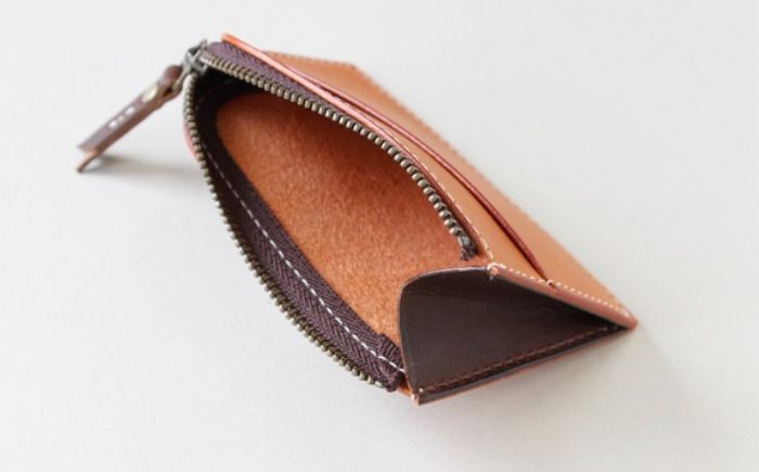 tanikoオリジナル 小銭入れ（キャメル）《厚真町》【Taniko leather】 [AXAP021]