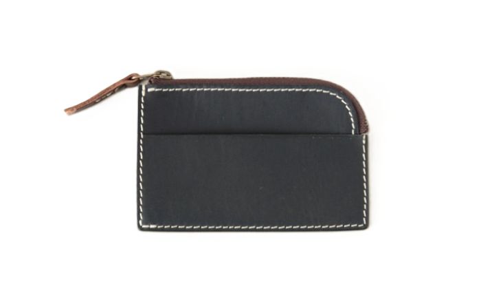 tanikoオリジナル 小銭入れ（紺）《厚真町》【Taniko leather】 [AXAP024]