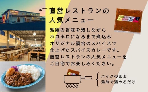 【全3回定期便】親鶏のスパイスカレー 5個（辛口）《厚真町》【テンアール株式会社】 カレー スパイスカレー 辛口 鶏 鶏肉 平飼い 冷凍配送 北海道 [AXAN086]