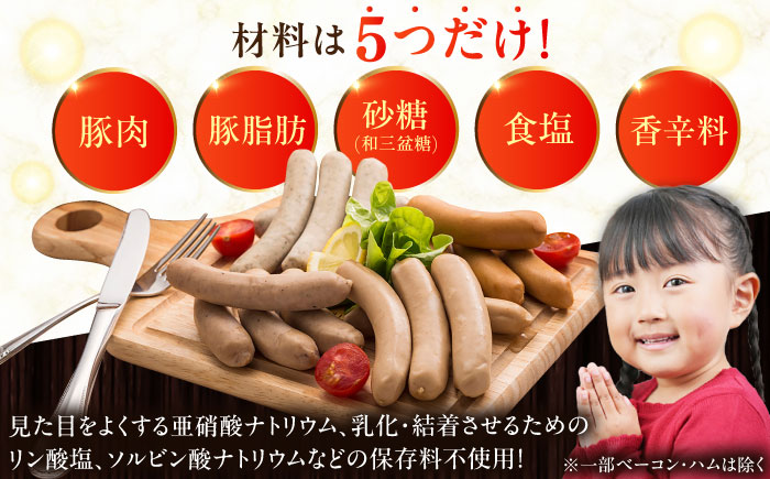 【全2回定期便】【結着剤・発色剤・保存料不使用】 放牧豚 ソーセージ5種セット《厚真町》【ファーマーズファクトリー株式会社】 ソーセージ ウインナー チョリソー 粗挽き 冷凍配送 セット 詰め合わせ 北海道[AXBA030]