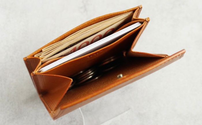 tanikoオリジナル セカンド財布（赤茶）《厚真町》【Taniko leather】 [AXAP017]