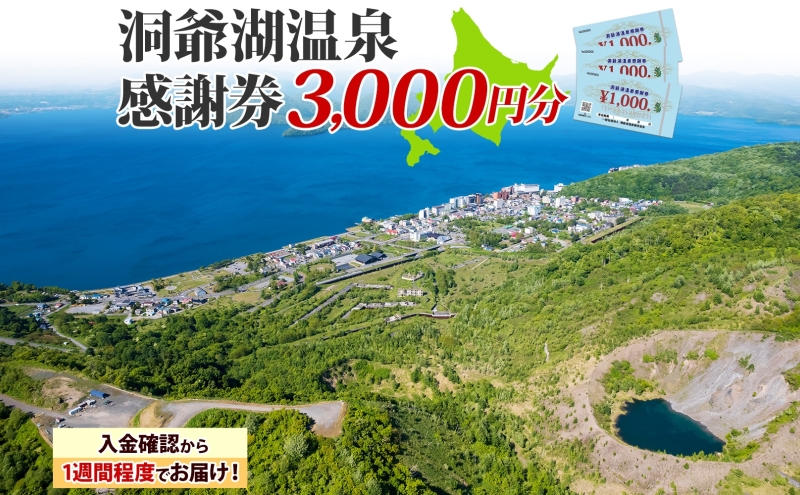 洞爺湖温泉感謝券 3000円 分 金券 クーポン 洞爺湖 湖 温泉 リゾート 有珠山 火山 自然 花火 イルミネーション 旅行 観光 宿泊 施設 北海道 within2025