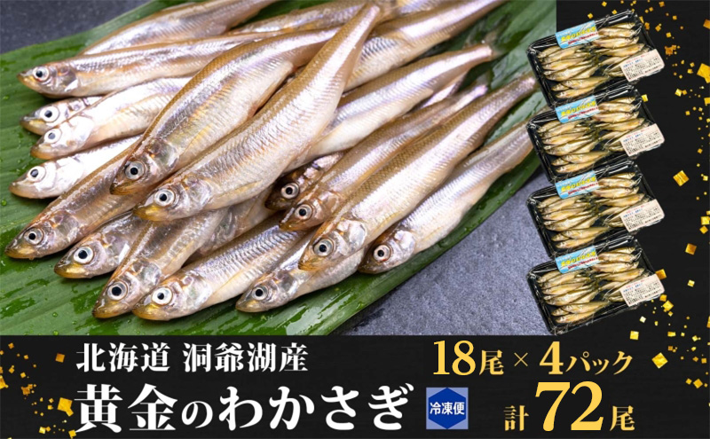 洞爺湖町産 黄金のわかさぎ 18尾×4P 計72尾 北海道産 ワカサギ わかさぎ 川魚 魚介類 産地直送 冷凍 お取り寄せ グルメ 料理 天ぷら フライ とうやマルシェ 北海道 洞爺湖町