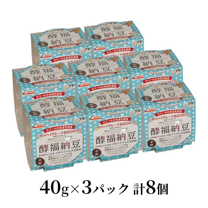 「なかいさんちの手造り納豆」酵福納豆(40g×3パック) 計8個