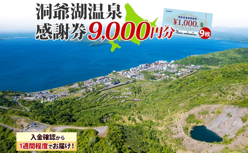 洞爺湖温泉感謝券 9000円 分 金券 クーポン 洞爺湖 湖 温泉 リゾート 有珠山 火山 自然 花火 イルミネーション 旅行 観光 宿泊 施設 北海道