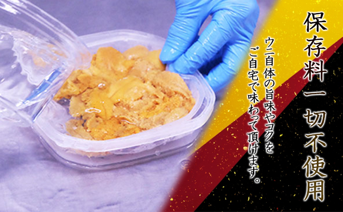 北海道 塩水 ウニ 100g 2パック 1月下旬頃～3月末頃まで順次出荷 バフン ムラサキ うに 雲丹 海鮮 ミョウバン不使用 小川商店
