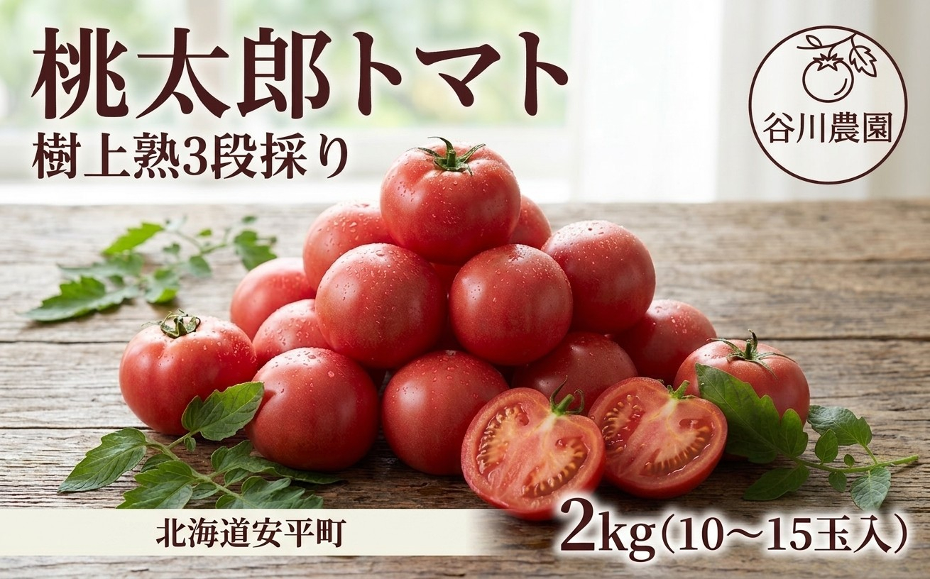 【先行予約】樹上熟3段採り 桃太郎トマト / 正品2kg箱(10～15玉入)【配送不可地域：離島】【1472504】
