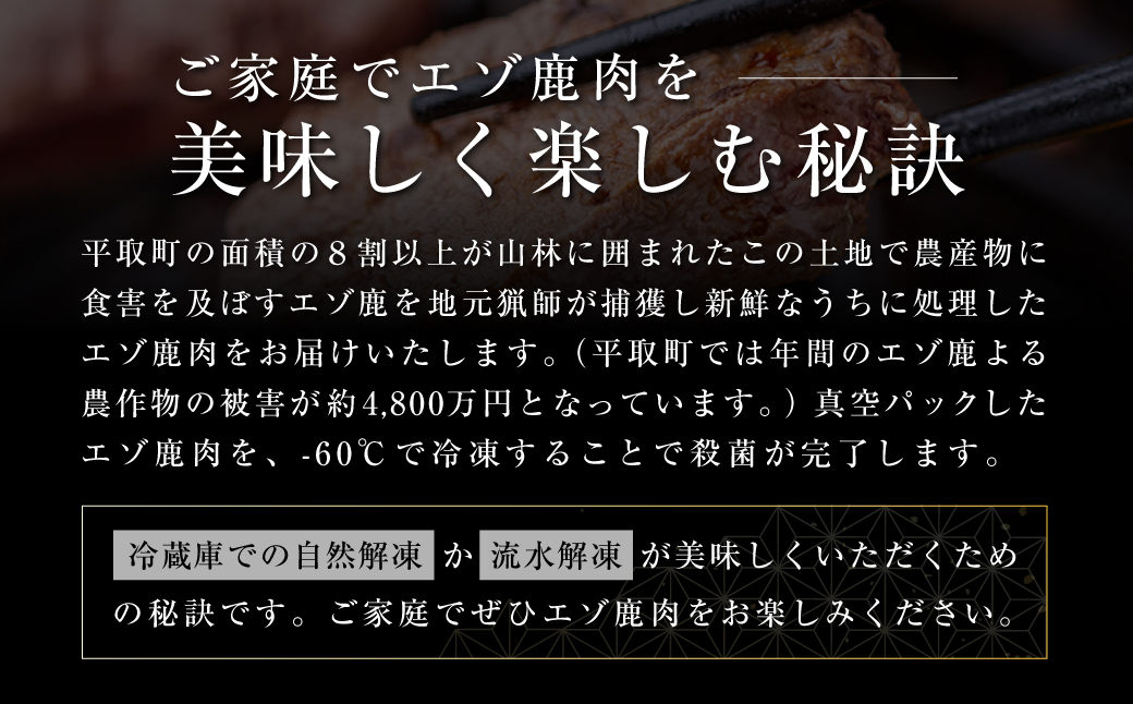 【ヘルシー/やわらかい】平取町産エゾシカ肉ジンギスカン ロース味付き500g×2パック 計1kg BRTS002