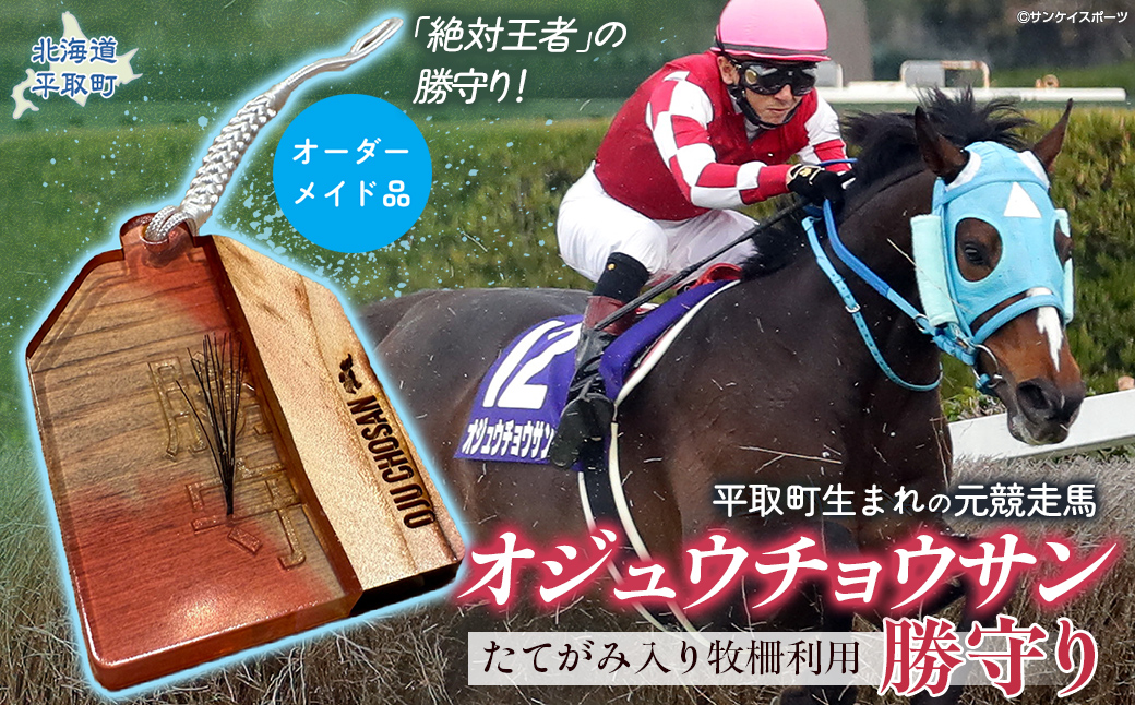 【御守り】オジュウチョウサンたてがみ入り牧柵利用勝守り BRTV001