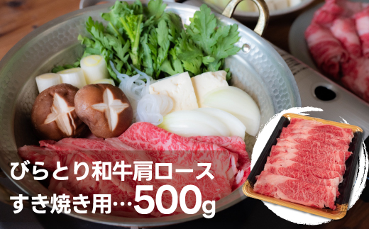 びらとり和牛肩ロースすき焼き用　500g BRTH026