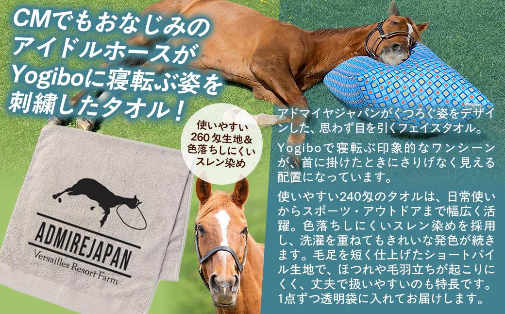 【アドマイヤジャパン×Yogibo】フェイスタオル BRTV042