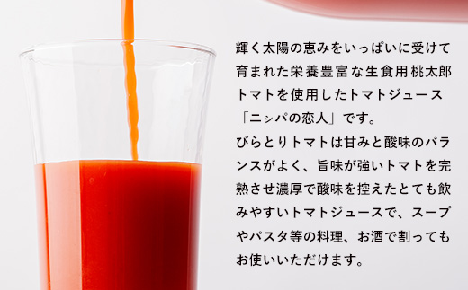 完熟生食用トマトの旨味たっぷり！“贅沢濃厚”「ニシパの恋人」トマトジュース無塩　1L×6本 BRTH029