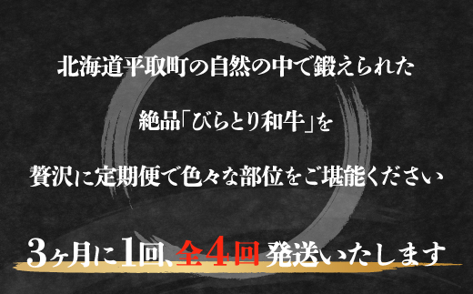 【定期便】びらとり和牛 贅沢食べ比べ年間４回BRTH023