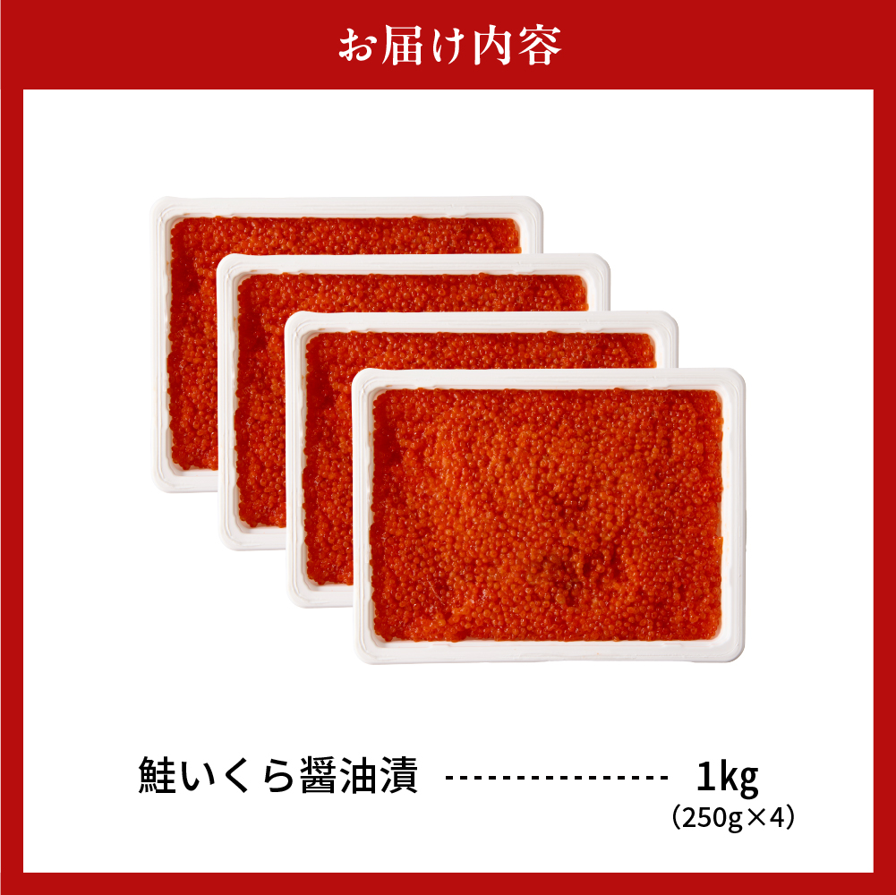 えりも【マルデン特製】鮭いくら醤油漬け250g×4箱【er002-099】