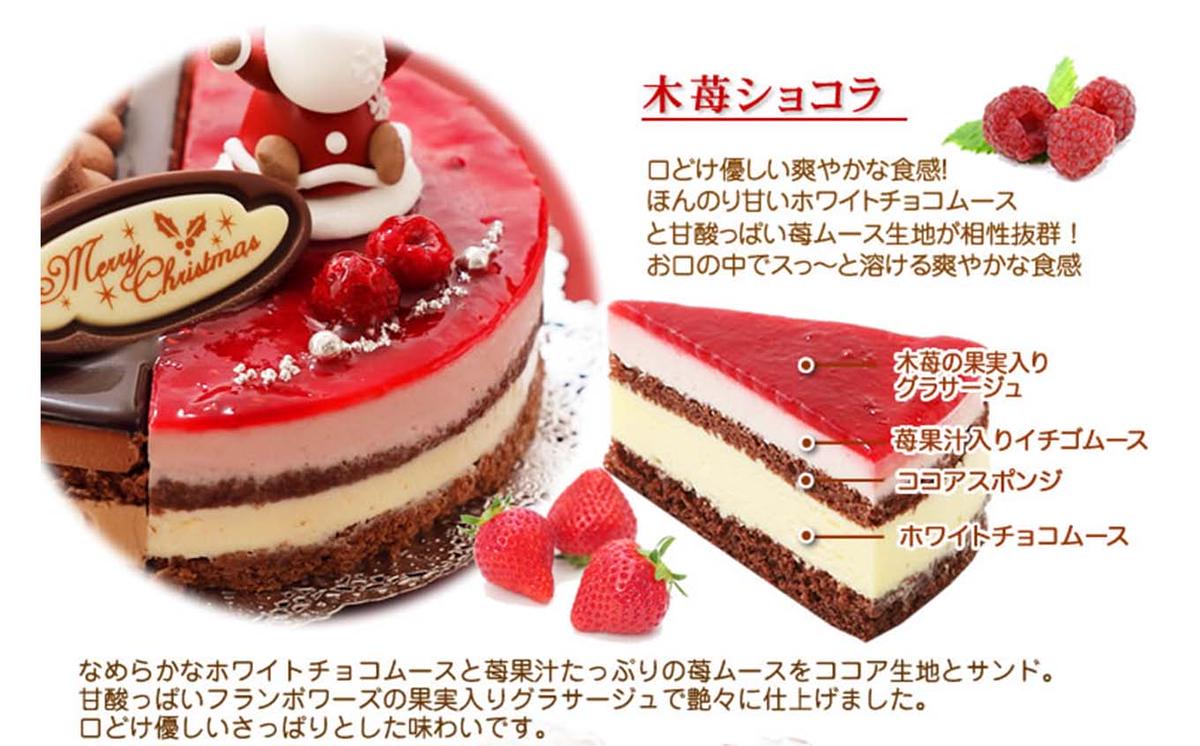 北海道・新ひだか町のクリスマスケーキ『ダブルショコラ』２つの味わい♪チョコレートケーキ【お届け予定：12/20～12/24】冷凍発送