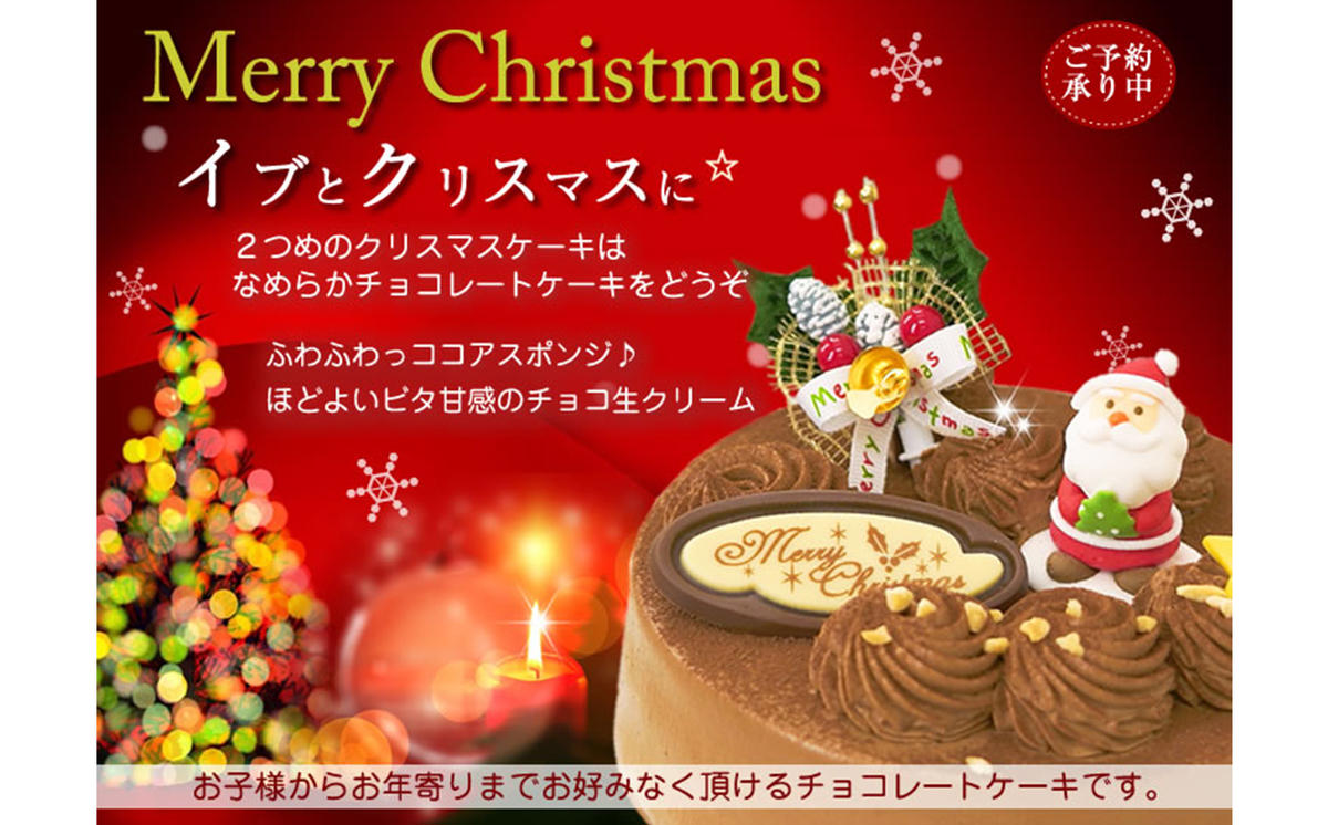 北海道・新ひだか町のクリスマスケーキ『生チョコラータ』口どけなめらか 生チョコレートケーキ【お届け予定：12/20～12/24】冷凍発送