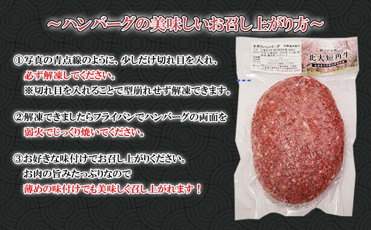 北海道産 北大 短角牛 ハンバーグ 計 540g (180g×3枚) 