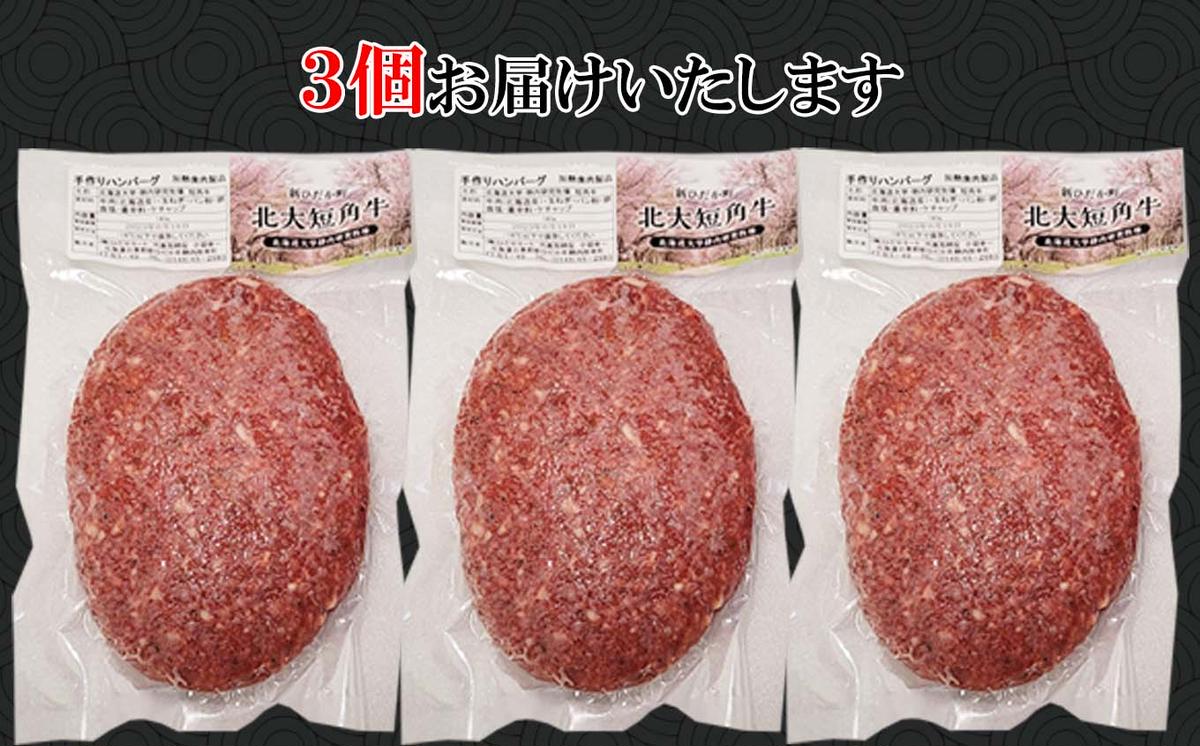 北海道産 北大 短角牛 ハンバーグ 計 540g (180g×3枚) 