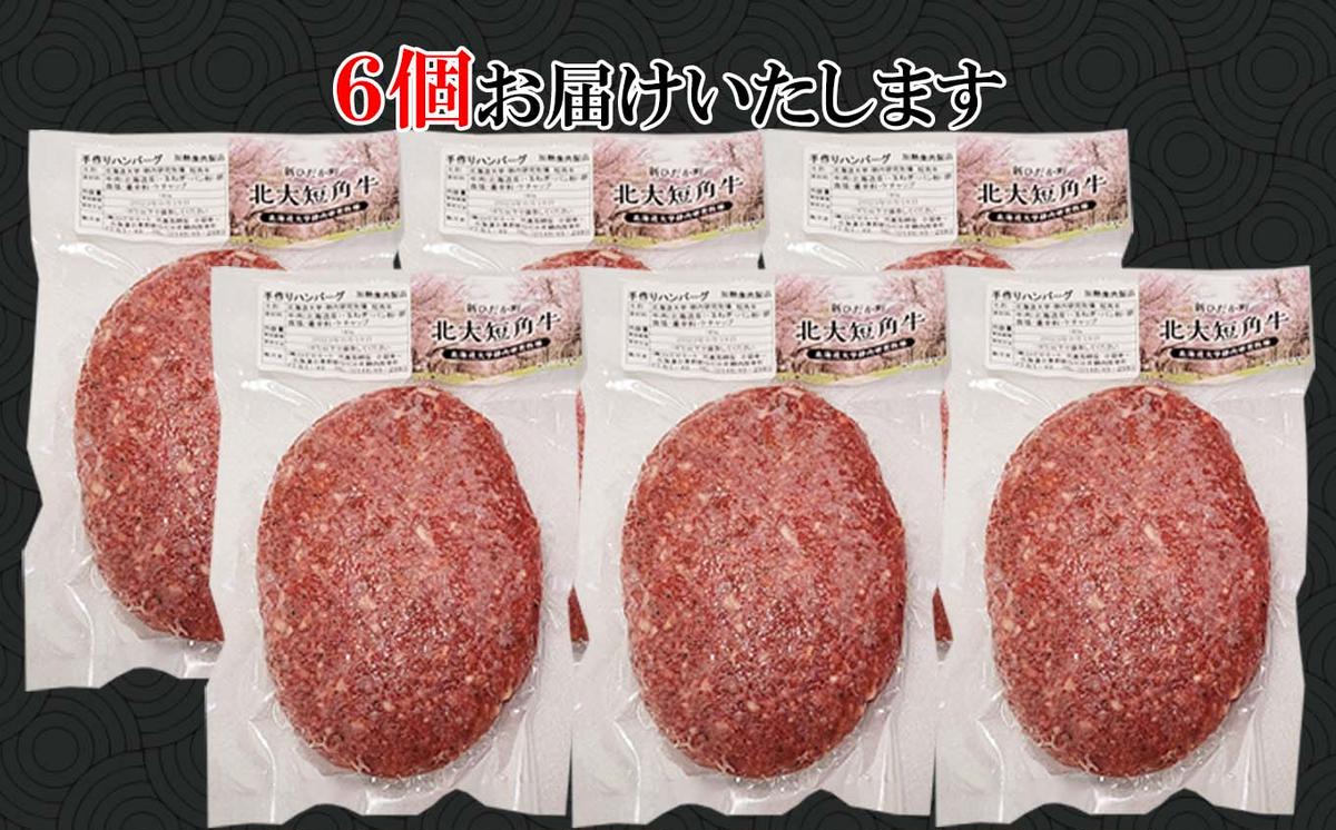 北海道産 北大 短角牛 ハンバーグ 計 1080g (180g×6枚) 