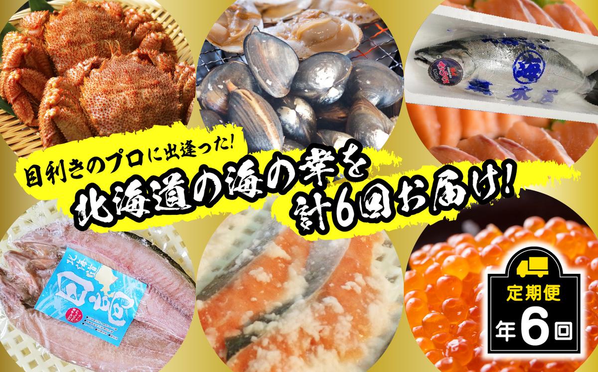 ＜2026年2月から順次発送＞【 定期便 6回 】 北海道産 海の幸 定期便 北海道 サクラマス 鮭 いくら 蟹 北寄 貝 鱒 旬 魚介 海鮮 海産物 ＜ 予約受付 ＞