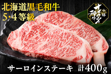 北海道 和牛肉 5・4等級 オレイン酸含有率55%以上｜十勝ナイタイ和牛 サーロインステーキ＜計400g＞