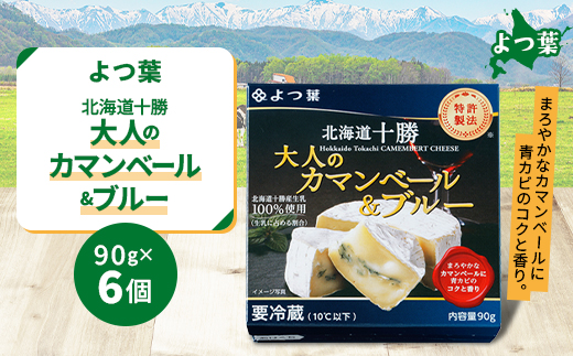 鹿追 よつ葉 大人のカマンベール&ブルー 6個 北海道十勝産生乳100%仕様【配送不可地域：離島】【1550069】